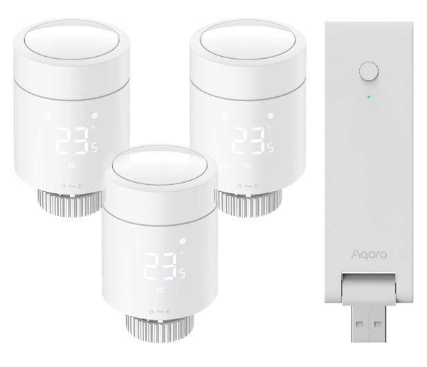 Aqara 3x Głowica termostatyczna W600+HUB E1 - 1501398 - zdjęcie